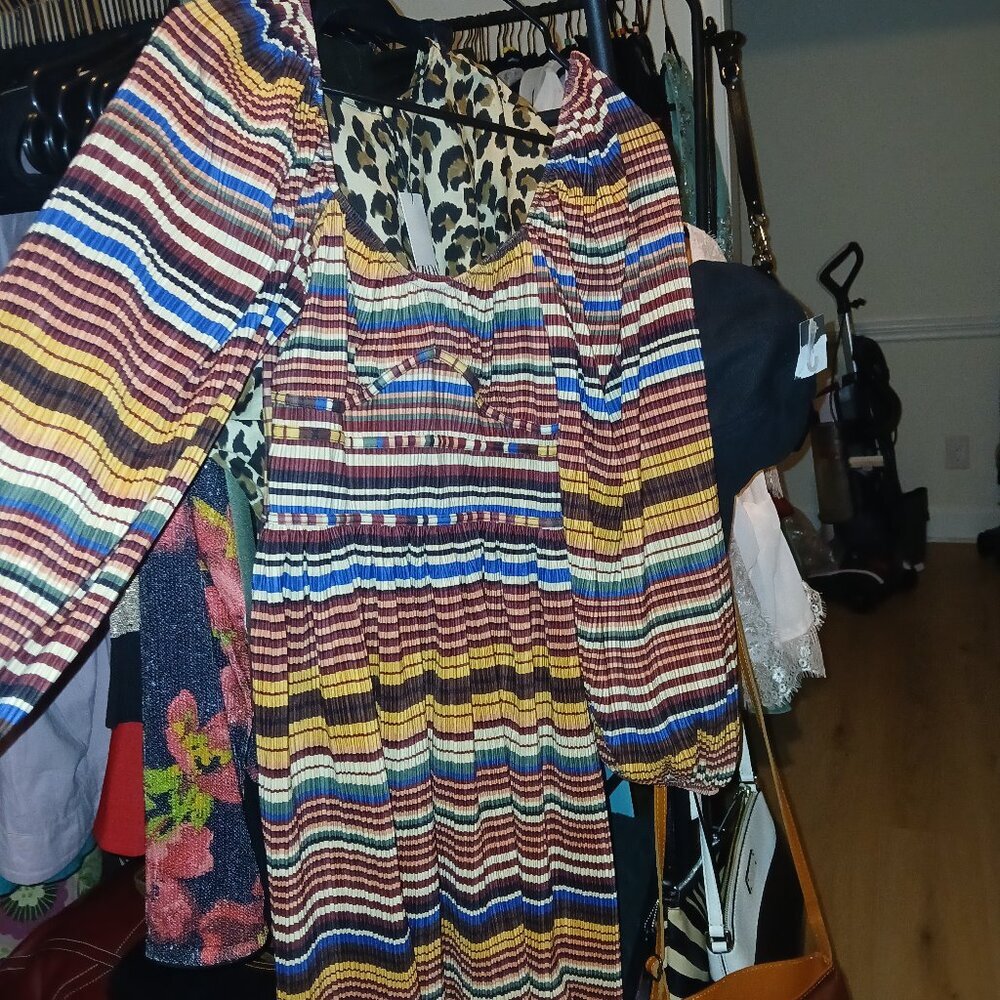 Zara Multi-Color Corset-Style Long Sleeve Mini Dress – NWOT | Size Small